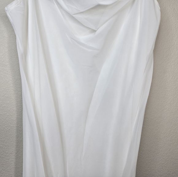 Tash and Sophie Womens Mini Dress Sz L Slip Silhouette Draped Bodice Cowl Neck - Picture 4 of 13